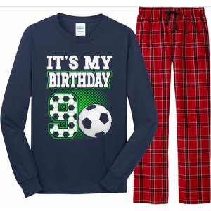 Birthday Boy Tees 9 Soccer Its My 9th Birthday Soccer Long Sleeve Pajama Set