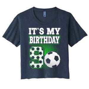 Birthday Boy Tees 9 Soccer Its My 9th Birthday Soccer Women's Crop Top Tee