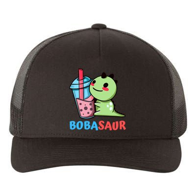 Bobasaur Bubble Tea Boba Dinosaur Kawaii Cute Dino Pun Yupoong Adult 5-Panel Trucker Hat