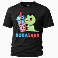 Bobasaur Bubble Tea Boba Dinosaur Kawaii Cute Dino Pun Cooling Performance Crew T-Shirt