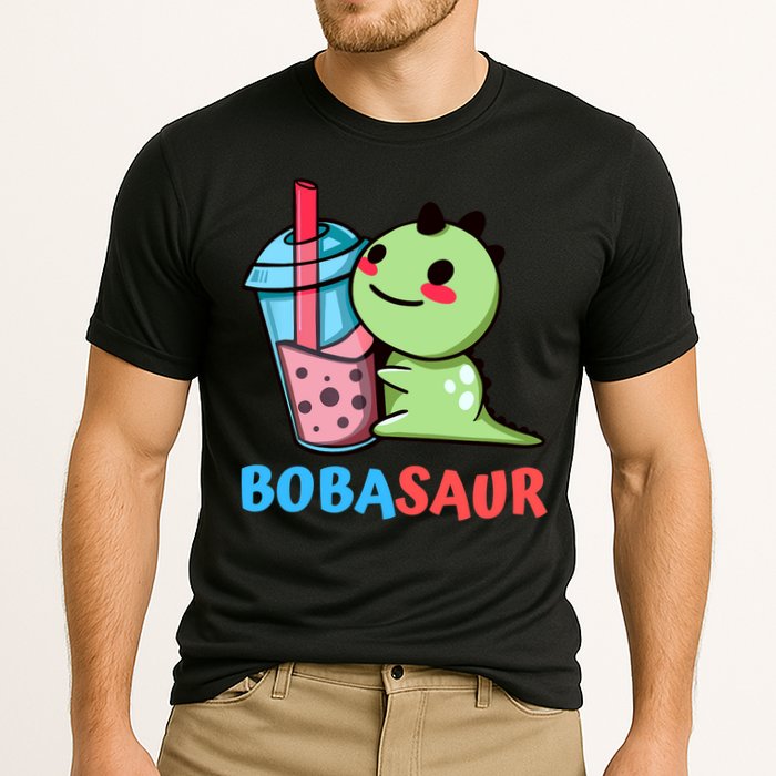 Bobasaur Bubble Tea Boba Dinosaur Kawaii Cute Dino Pun Cooling Performance Crew T-Shirt