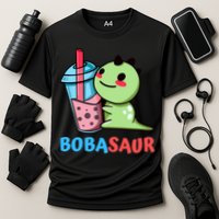 Bobasaur Bubble Tea Boba Dinosaur Kawaii Cute Dino Pun Cooling Performance Crew T-Shirt