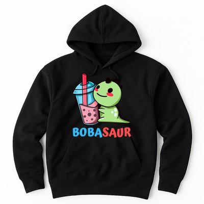 Bobasaur Bubble Tea Boba Dinosaur Kawaii Cute Dino Pun Hoodie