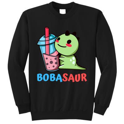 Bobasaur Bubble Tea Boba Dinosaur Kawaii Cute Dino Pun Sweatshirt