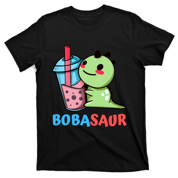 Bobasaur Bubble Tea Boba Dinosaur Kawaii Cute Dino Pun T-Shirt