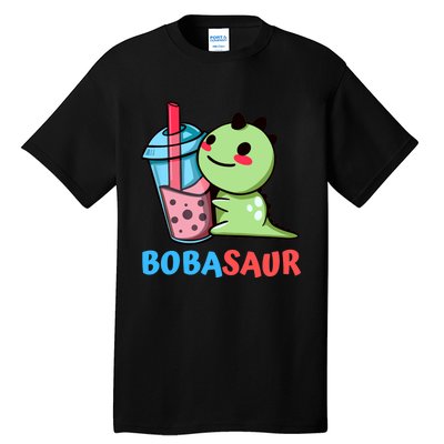 Bobasaur Bubble Tea Boba Dinosaur Kawaii Cute Dino Pun Tall T-Shirt