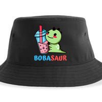 Bobasaur Bubble Tea Boba Dinosaur Kawaii Cute Dino Pun Sustainable Bucket Hat