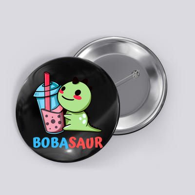 Bobasaur Bubble Tea Boba Dinosaur Kawaii Cute Dino Pun Button