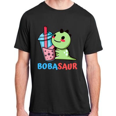 Bobasaur Bubble Tea Boba Dinosaur Kawaii Cute Dino Pun Adult ChromaSoft Performance T-Shirt