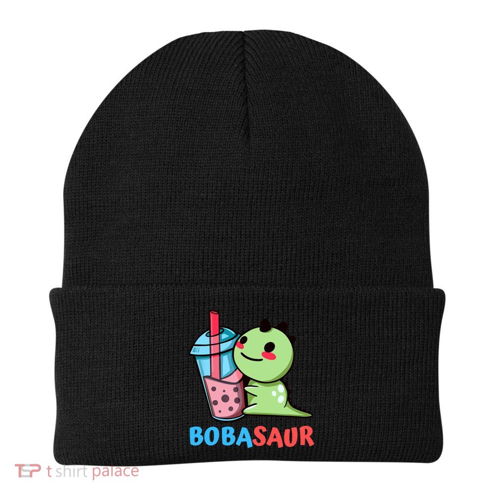 Bobasaur Bubble Tea Boba Dinosaur Kawaii Cute Dino Pun Beanie