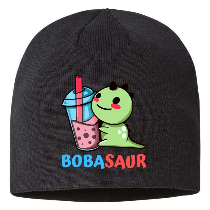 Bobasaur Bubble Tea Boba Dinosaur Kawaii Cute Dino Pun Sustainable Beanie