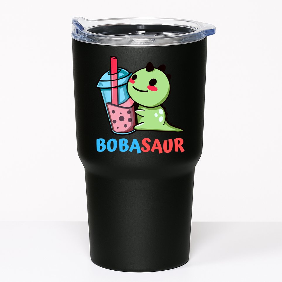 Bobasaur Bubble Tea Boba Dinosaur Kawaii Cute Dino Pun Tumbler
