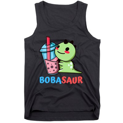 Bobasaur Bubble Tea Boba Dinosaur Kawaii Cute Dino Pun Tank Top