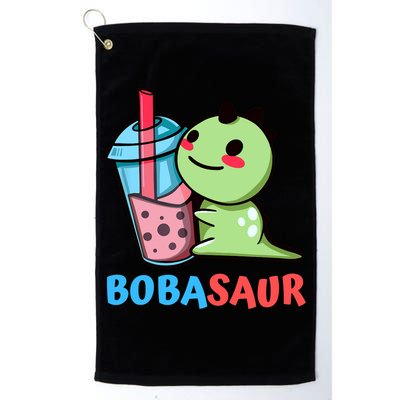 Bobasaur Bubble Tea Boba Dinosaur Kawaii Cute Dino Pun Golf Towel