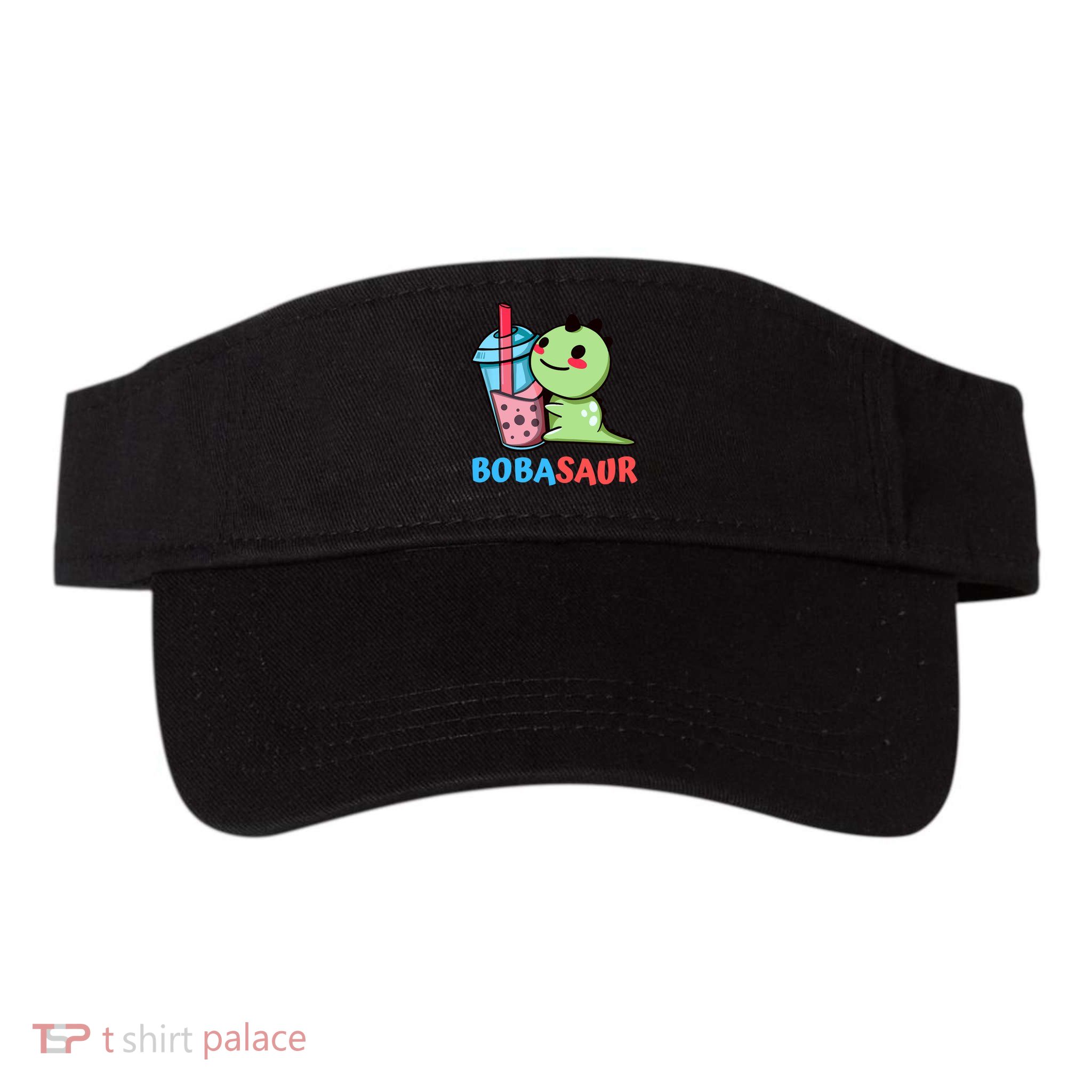 Bobasaur Bubble Tea Boba Dinosaur Kawaii Cute Dino Pun Visor