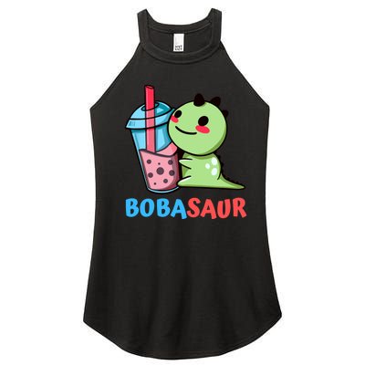 Bobasaur Bubble Tea Boba Dinosaur Kawaii Cute Dino Pun Women’s Perfect Tri Rocker Tank