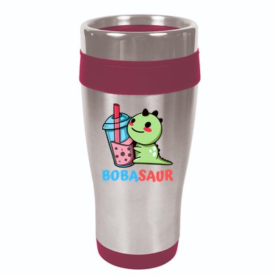 Bobasaur Bubble Tea Boba Dinosaur Kawaii Cute Dino Pun 16oz Travel Tumbler