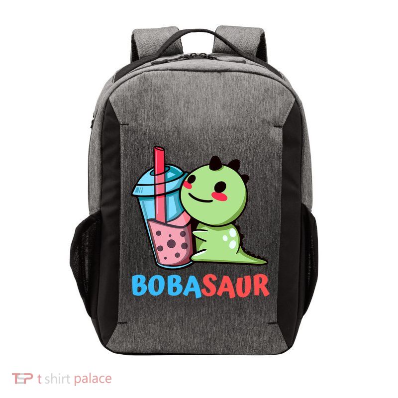 Bobasaur Bubble Tea Boba Dinosaur Kawaii Cute Dino Pun Vector Backpack