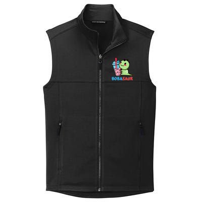 Bobasaur Bubble Tea Boba Dinosaur Kawaii Cute Dino Pun Collective Smooth Fleece Vest