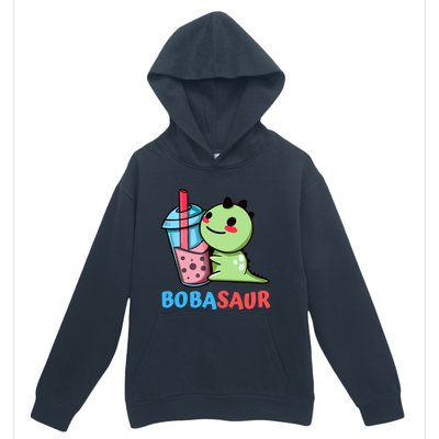 Bobasaur Bubble Tea Boba Dinosaur Kawaii Cute Dino Pun Urban Pullover Hoodie