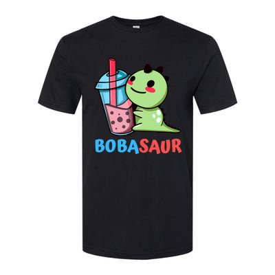 Bobasaur Bubble Tea Boba Dinosaur Kawaii Cute Dino Pun Softstyle CVC T-Shirt