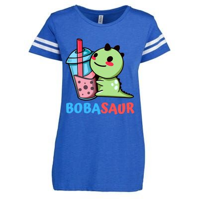 Bobasaur Bubble Tea Boba Dinosaur Kawaii Cute Dino Pun Enza Ladies Jersey Football T-Shirt