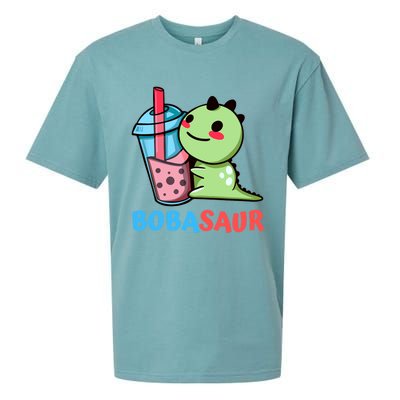 Bobasaur Bubble Tea Boba Dinosaur Kawaii Cute Dino Pun Sueded Cloud Jersey T-Shirt