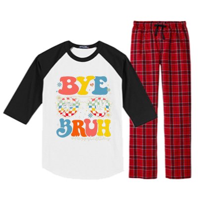 Bye Bruh Teacher Happy Last Day Of School Hello Summer Funny Raglan Sleeve Pajama Set