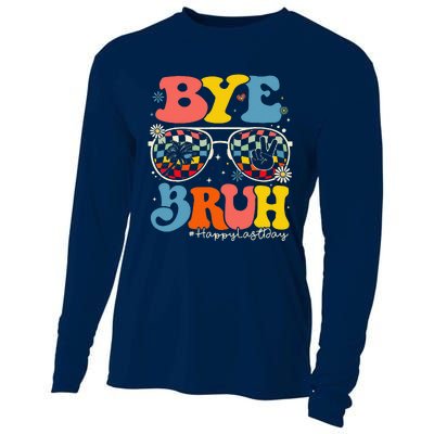 Bye Bruh Teacher Happy Last Day Of School Hello Summer Funny Cooling Performance Long Sleeve Crew