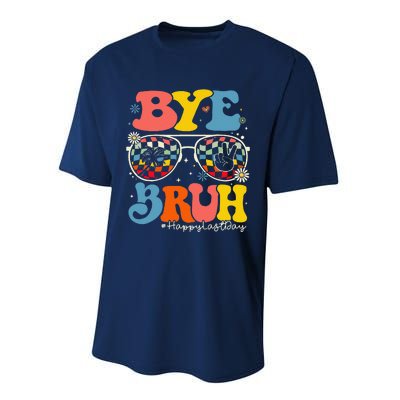 Bye Bruh Teacher Happy Last Day Of School Hello Summer Funny Performance Sprint T-Shirt