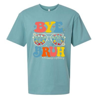 Bye Bruh Teacher Happy Last Day Of School Hello Summer Funny Sueded Cloud Jersey T-Shirt