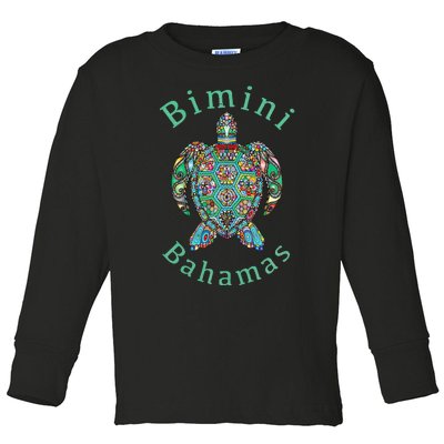 Bimini Bahamas Tribal Turtle Gift Toddler Long Sleeve Shirt