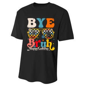 Bye Bruh Teacher Happy Last Day Of School Hello Summer Funny Performance Sprint T-Shirt