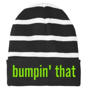 Bratty Bumpin That Brat Themed Bumper Striped Beanie with Solid Band