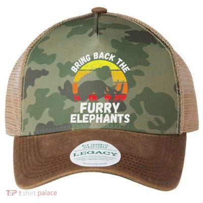 Bring Back The Furry Elephants Woolly Mammoth Funny Quote Legacy Tie Dye Trucker Hat