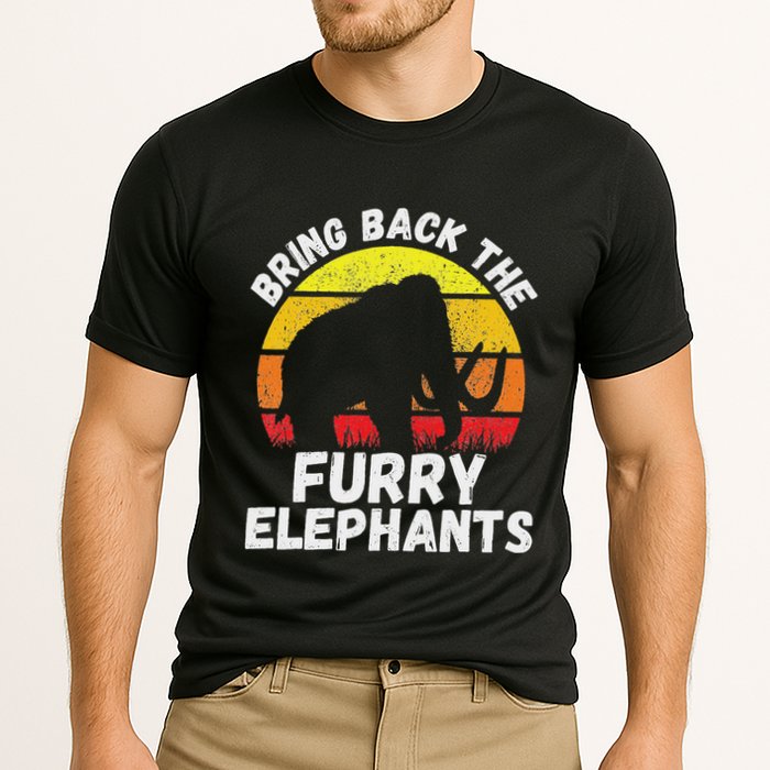 Bring Back The Furry Elephants Woolly Mammoth Funny Quote Cooling Performance Crew T-Shirt