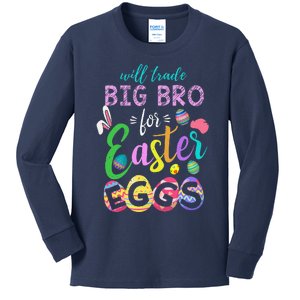 Brother Bro Trade Eggs Easter Day Happy Easter Sunday Kids Long Sleeve Shirt