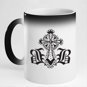 Bournedrip Bb Tribal Cross 11oz Black Color Changing Mug