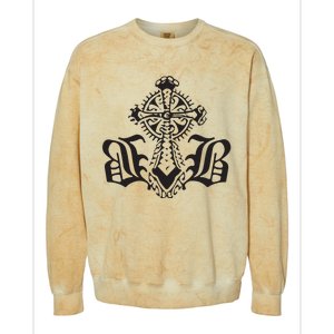 Bournedrip Bb Tribal Cross Colorblast Crewneck Sweatshirt