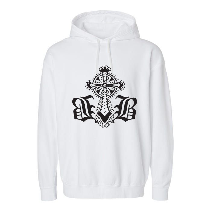 Bournedrip Bb Tribal Cross Garment-Dyed Fleece Hoodie