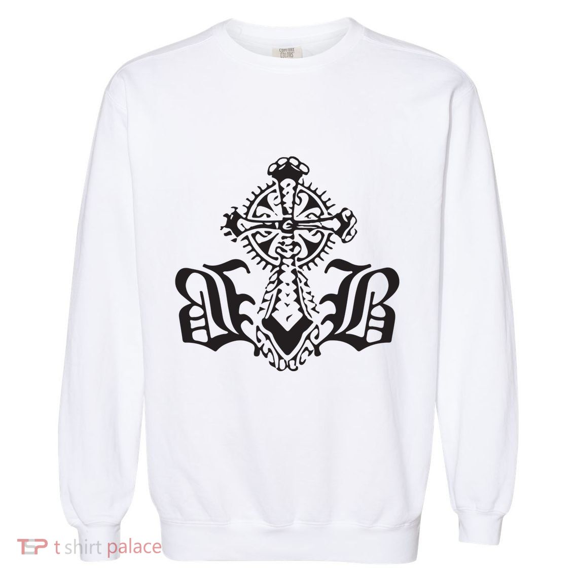 Bournedrip Bb Tribal Cross Garment-Dyed Sweatshirt
