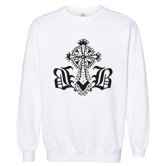 Bournedrip Bb Tribal Cross Garment-Dyed Sweatshirt