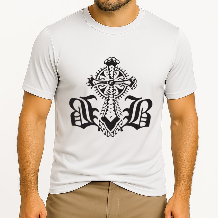 Bournedrip Bb Tribal Cross Cooling Performance Crew T-Shirt
