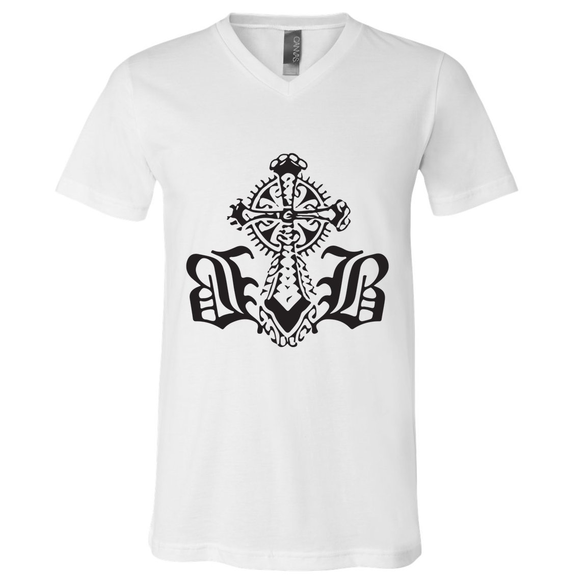 Bournedrip Bb Tribal Cross V-Neck T-Shirt