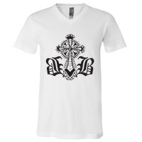 Bournedrip Bb Tribal Cross V-Neck T-Shirt