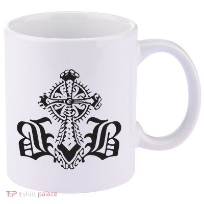 Bournedrip Bb Tribal Cross 11oz C Handle Ceramic Mug