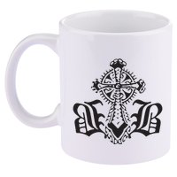 Bournedrip Bb Tribal Cross 11oz C Handle Ceramic Mug