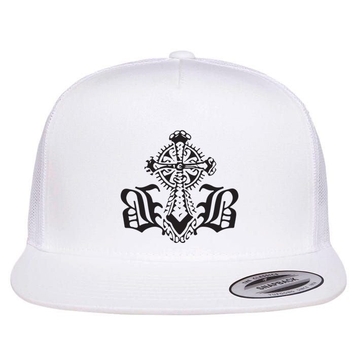 Bournedrip Bb Tribal Cross Flat Bill Trucker Hat