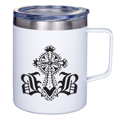Bournedrip Bb Tribal Cross 12oz Stainless Steel Coffee Mug