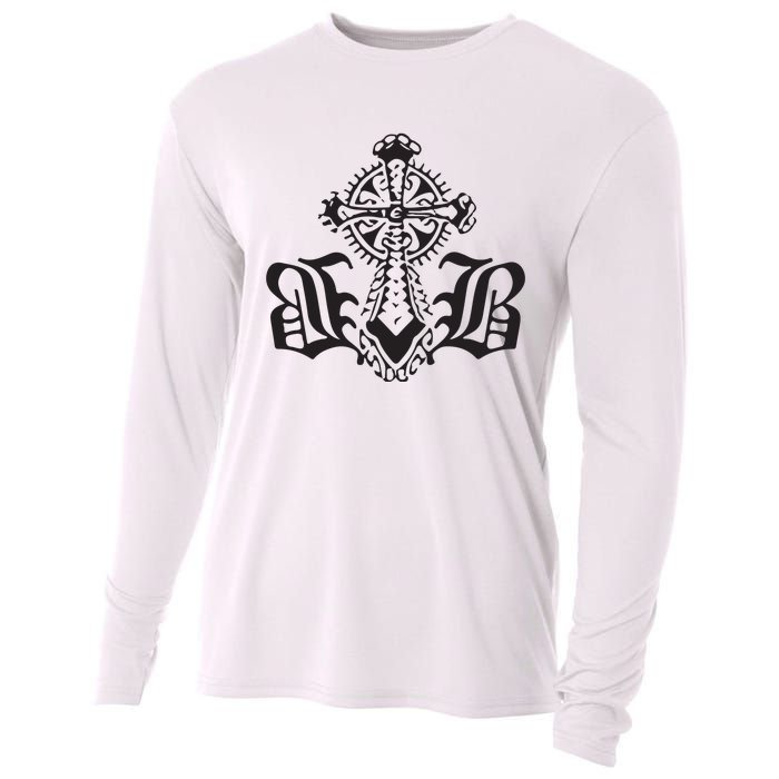 Bournedrip Bb Tribal Cross Cooling Performance Long Sleeve Crew